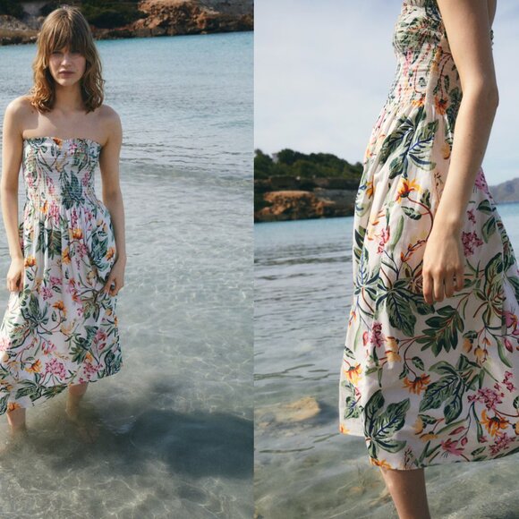 H&M Smocked-bodice Dress - M - Picture 7 of 8